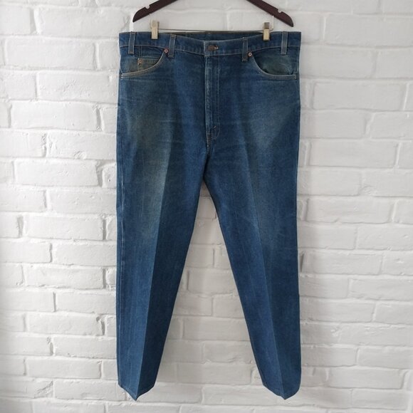 Vintage Levis Jeans Men 42X32, Actual 40X30 517 Blue Bootcut Orange Tab USA Made - Picture 1 of 16